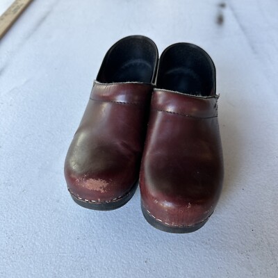 Dansko Burgundy Leather Professional Clogs Slip On Comfort Work Shoes EU 45 Dansko Women main image 4