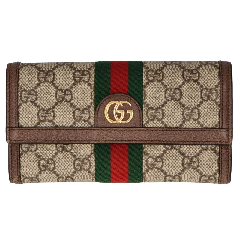 GUCCI GG Portefeuille Continental 523153 96IWG 8745 GG Suprême Femme Beige/Ébène...