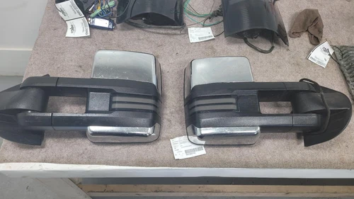 2015-2019 GM 1500-3500 Aftermarket Pair of Mirrors, Chrome, Dual Arm *SEE NOTES*