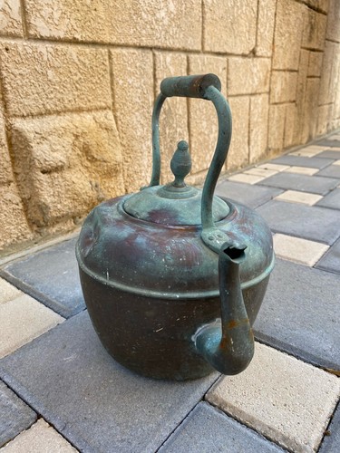 mid 1800s Tea Pot rare Copper vintage handmade antique Morroco- Spain origin - Picture 6 of 12