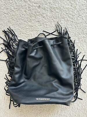 Victoria Secret Black Backpack With Fringe | eBay display picture 2