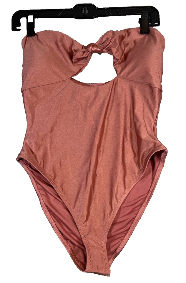 Dippin Gänseblümchen Badeanzug Einteiler vorne Schleife XL Dusty Rose Pink Resort Urlaub