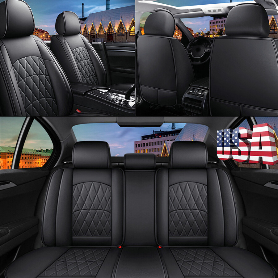 Car 5-Seat Covers PU Leather For Nissan LEAF 2011-2024 Front & Rear
