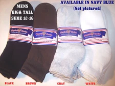 FREE SHIP 6 Pairs BIG MENS Physicians Choice Diabetic Ankle Socks 12-16  US Made
