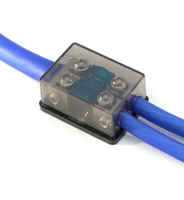 KnuKonceptz Bassik 2 Way 0 Gauge to 4 / 8 Gauge Mini ANL Fuse Block w Fuses