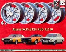 4 Cerchi Lega Renault Alpine R12 R15 R16 R17 5x13 Wheels Felgen Jantes