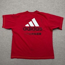 Adidas Graphic T Shirt Size M Red Short Sleeve Crew Neck Three Stripes Tee