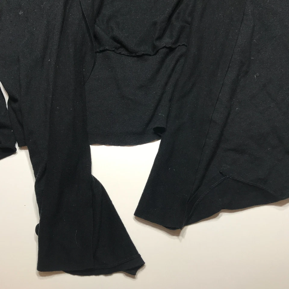 Cardigã suéter feminino Only Mine XL preto frente aberta algodão seda assimétrico - Imagem 4 de 4