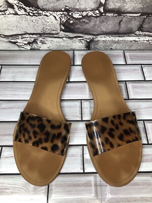 Sanctuary Leopard Print Rubber Open Toe Slides Sandals Women s Sz 7-7.5M US/38EU