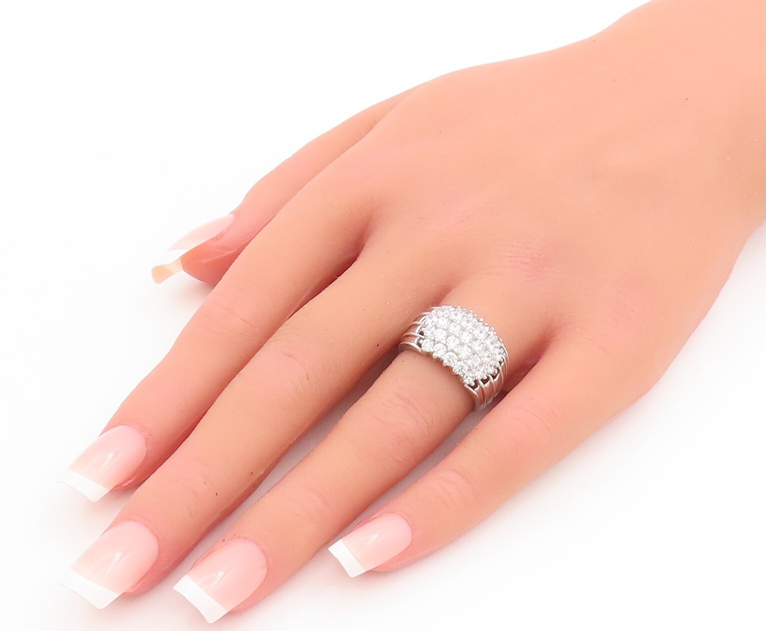 925 Sterling Silver Vintage Ring Solid Domed Groo… - image 9