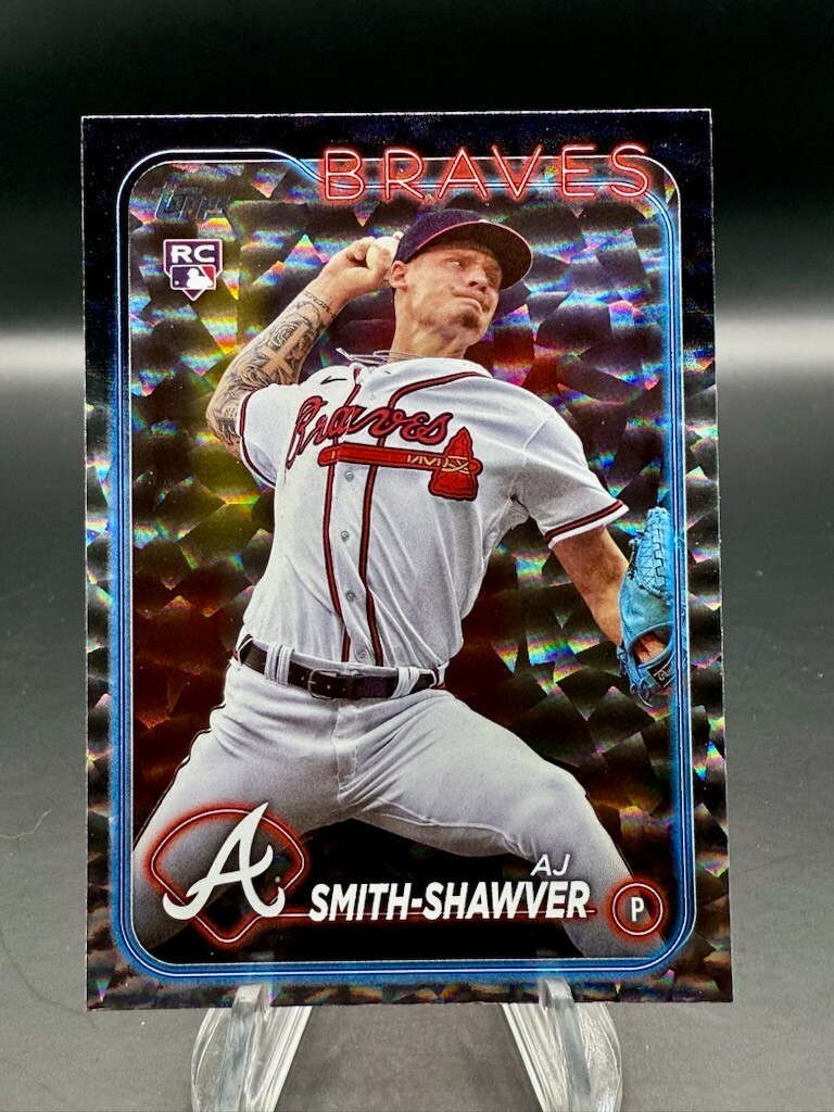 2024 Topps Series 1 - AJ Smith-Shawver Silver Crackle (RC) #117 Atlanta Braves