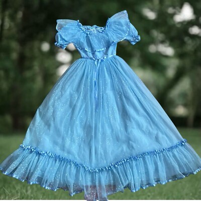 Vintage Berketex blau Puff Bridgerton Regency Cinderella Ballkleid klein