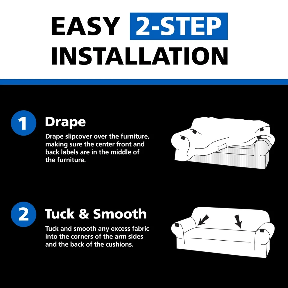 Capa para namoradeira Mainstays mistura de algodão stretch, cinza carvão - Imagem 4 de 4