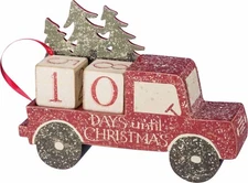 NEW!~Wood Tree Farm Truck Countdown Blocks Days Til Christmas~Calendar/Advent