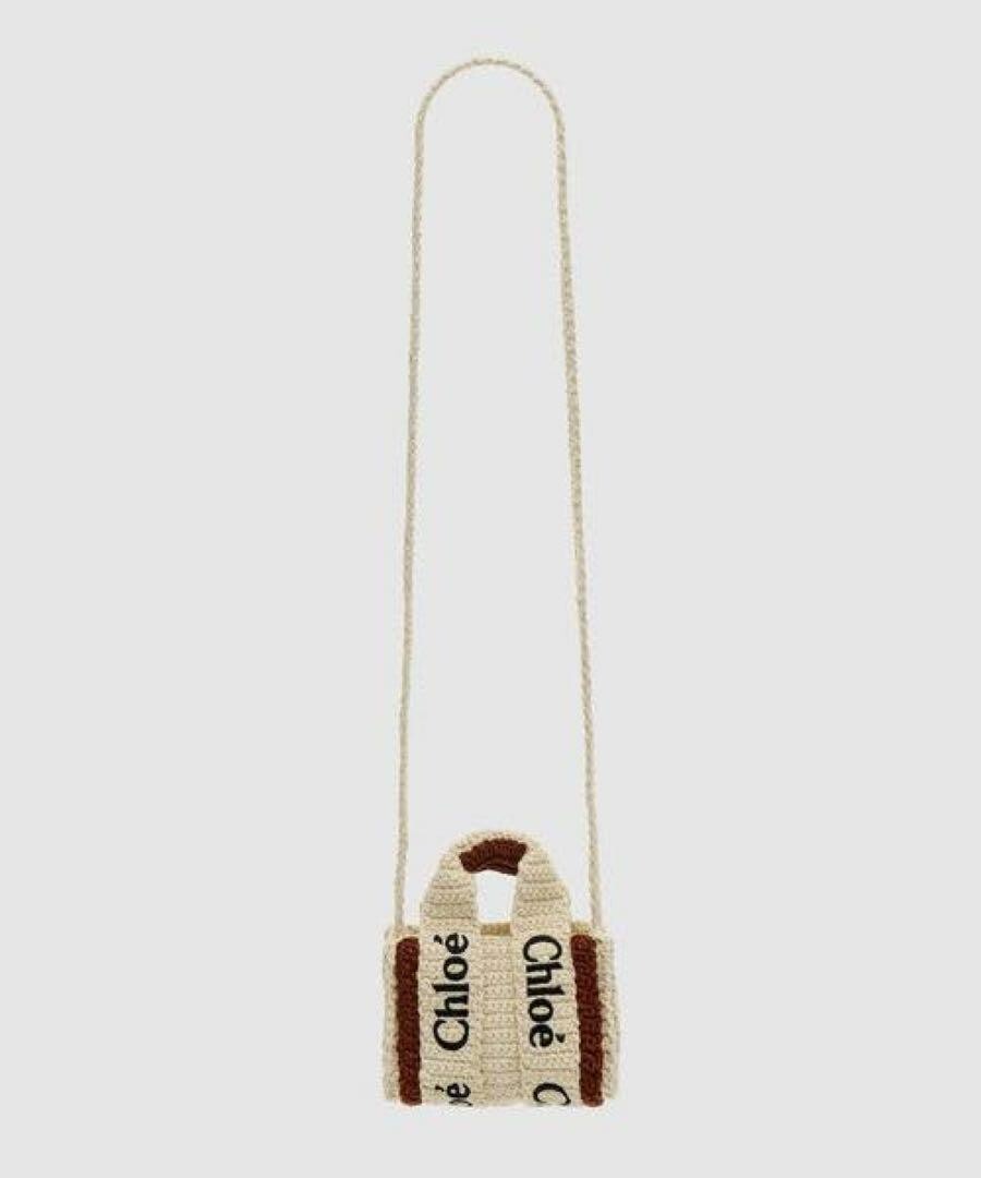 ☆CHLOE☆WOODY NANO CHLOE Woody Nano Tote Shoulder Hand Bag 2Way Canvas Leather
