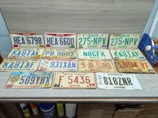 Lot Of 15 Old Ohio License Plates Mixed Bulk Crafts Decoration USA