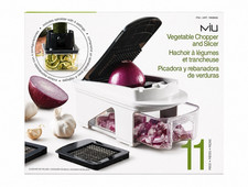 MiU Vegetable Chopper  Slicer 11pc Push Function w/ Spiralizer, Blades