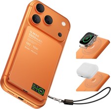 Magnetic Power Bank with iWatch Charger, Ultra-Slim 5000mAh Qi2 15W Wireless Mag