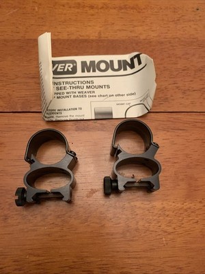 Weaver Mounts 49513 Detachable See Thru 1'' Diameter tube Gloss Black NOS