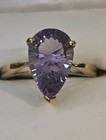10K China: Yellow Gold Pear shaped Amethyst 8.5mmx13mm Ring Size 8.25 — photo 8