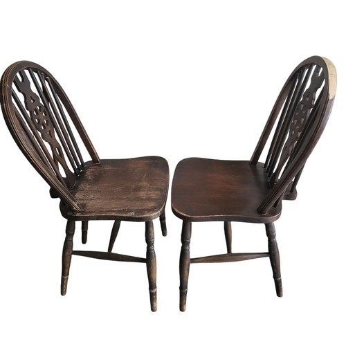 Antique Vintage Oak Wheelback Farmhouse Windsor Dining Chair X2 Please Read - Picture 3 of 16