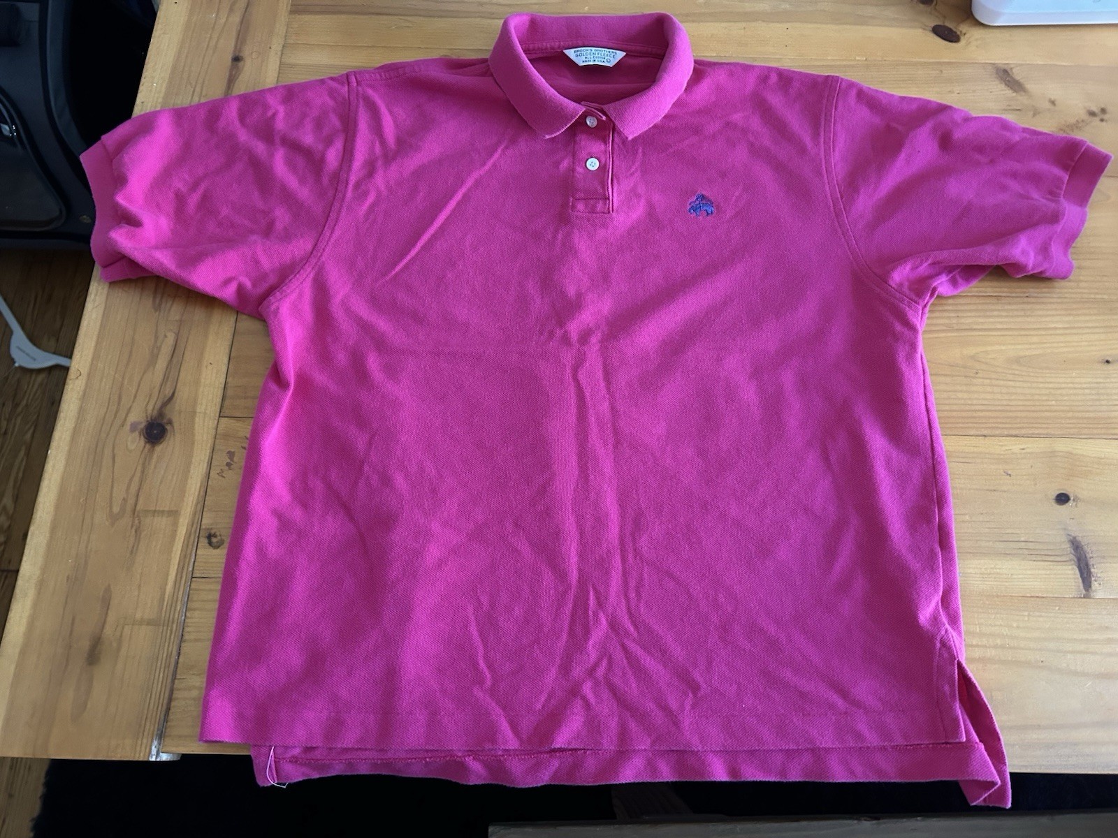 Vintage Brooks Brothers Golden Fleece Polo Shirt Size L (fit S/M) Made USA Pink