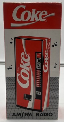 Vintage 1989 COKE Coca-Cola Vending Machine Novelty AM/FM Radio New NOS Works
