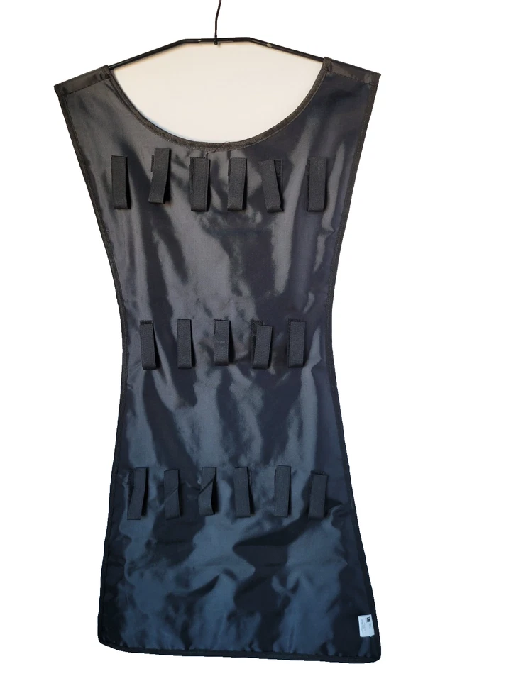 Organizador colgante de joyas con 33 bolsillos en frt y 17 colgadores de collar en la parte posterior negro Foto 2 de 4