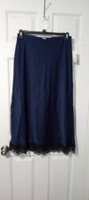 A New Day Women's Navy Blue Lace Trim Skirt Size M