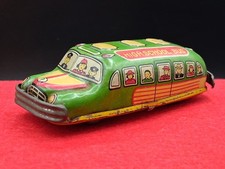 Vintage 1950  s Tin Litho "High School Bus" Made in Japan Tin Toy