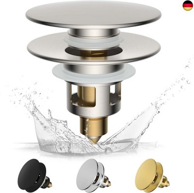 Hibbent Universaler Waschbeckenstöpsel (1,1''-2,36''/28-48mm), Stöpsel W
