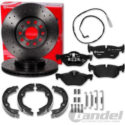 brembo BREMSSCHEIBEN+BELÄGE+HANDBREMSE HINTEN passend für BMW 3er E90 E91 92 93
