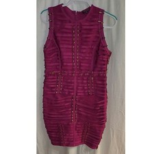 Fashion Nova Magenta Bandage Bodycon Studded Dress Size 1X