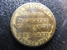 M482 Cape St Vincent Battle 1797 Medalet / Counter 19mm brass