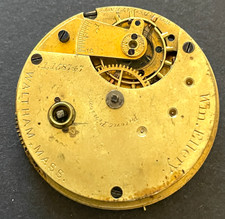 Antique 1879 Waltham WM Ellery 1873 Pocket Watch Movement Parts/Repair 8s 7j USA