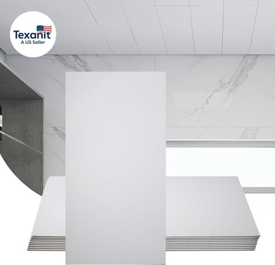 10-Pack Drop Ceiling Tile 2Ft X 4Ft, Smooth White PVC Ceiling Panel 24 X 48In, 5