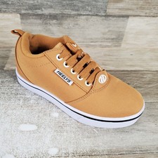 Heelys Pro 20 Skate Kids Athletic Shoes Sz 2 Tan Comfort Lace Up Slip On read