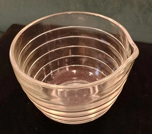 Vintage PYREX Made for Westinghouse Clear "Beehive" Ribbed Mixing Bowl w/Spout
