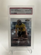 2003 Topps Finest #61 Troy Polamalu Rookie Card PSA 10. rookie card picture