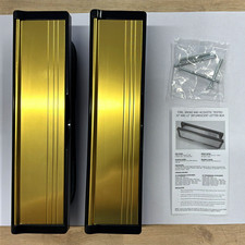 Fire Rated - Gold & Black Metal Letterbox Slot Wall Mount with Fixings Supplied