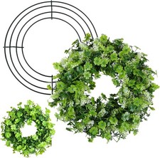 12 Inch Wreath Frames - Dark Green Metal Ring for DIY Craft Decor, 2 Pack