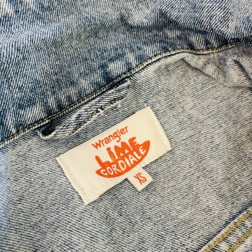 Wrangler x Lime Cordiale Denim Jacket Light Blue Graphic Quirky Unique Size XS - Foto 6 di 7