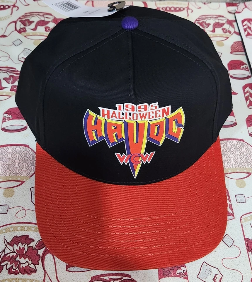 Gorra negra estilo vintage WWE 1995 Halloween WCW Snapback nueva con etiquetas Foto 4 de 4