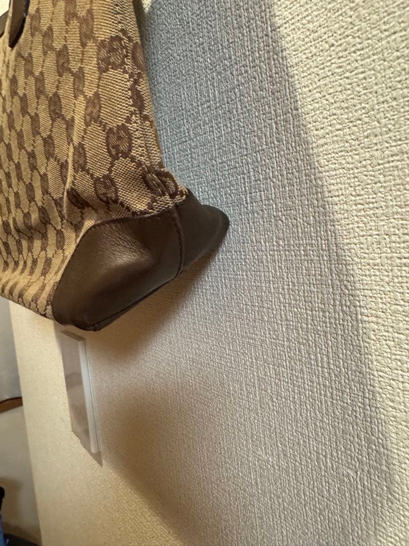 GUCCI GG Canvas Leather Tote Bag Shoulder Bag Brown Beige Authentic Near Mint thumbnail 4