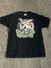 Vintage 90s ONEITA POWER-T Owl Graphic T shirt made in USA men’s medium