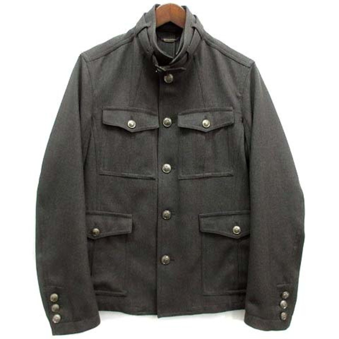 hideaways nicole herringbone stand collar jacket gray 46
