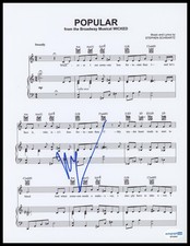 Kristin Chenoweth "Wicked" AUTOGRAPH Signed 'Popular' 8.5x11 Sheet Music ACOA