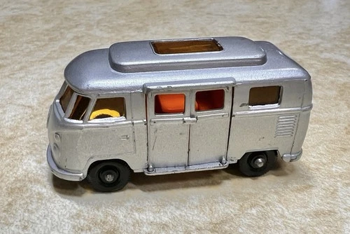 Vintage England Lesney Matchbox No 34  Volkswagen Camper Van Silver Diecast