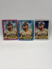 2025 Topps Heritage Chrome - Luis Arraez 3-Card Package #39 Pink / Blue Sparkle