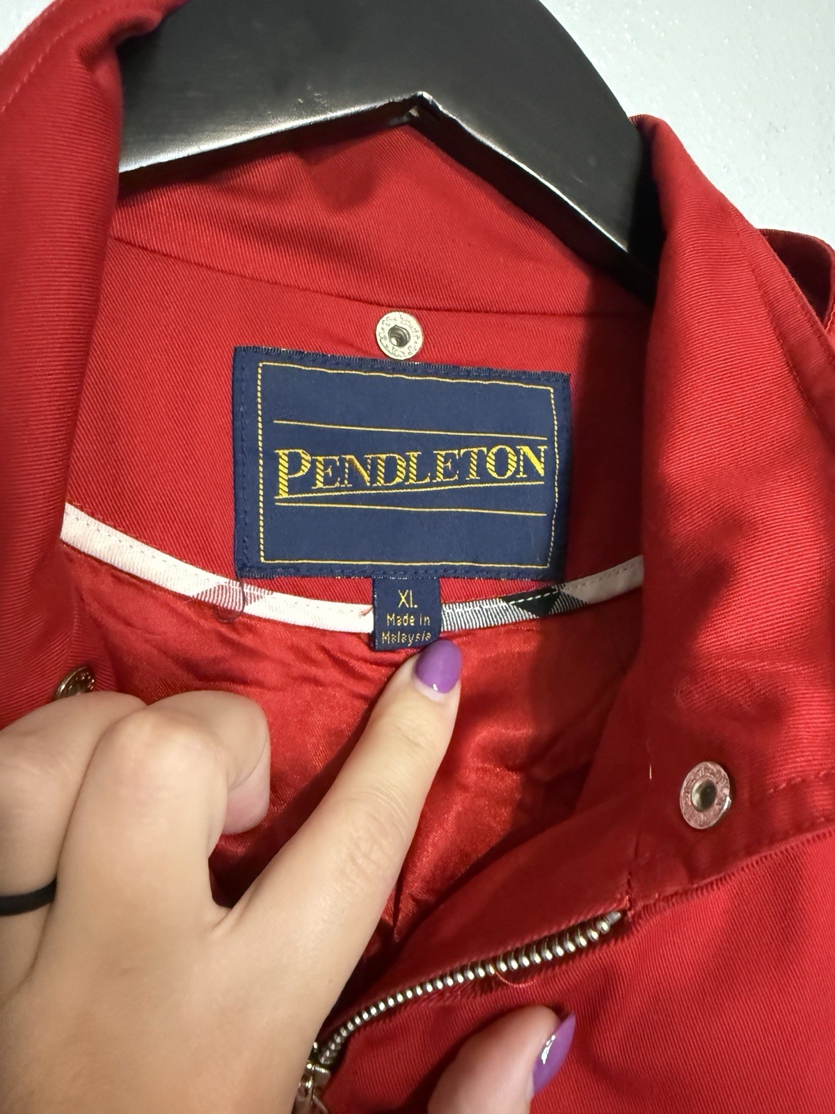 Vintage Red Pendleton Cotton Lined Jacket Detacha… - image 3